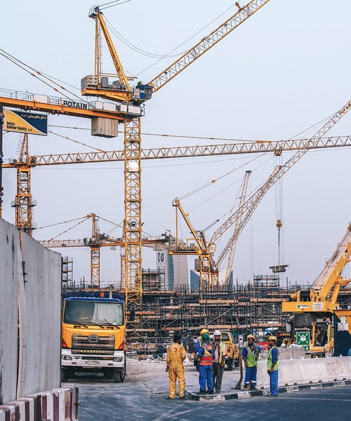 Construction equipment on a Linkway Construction project in Rivers State